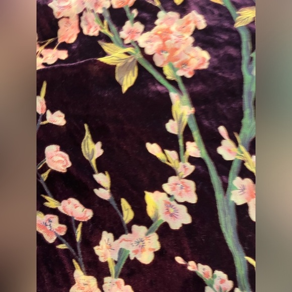 NWT Lane Bryant Velvet burgundy Floral Burnout Kimono one size - Picture 4 of 5